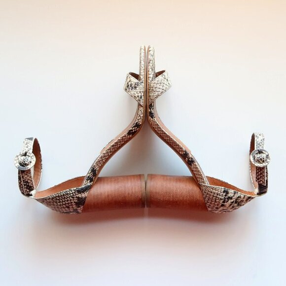 Steve Madden Sara Snakeskin Cylinder Heel Ankle Strap Sandals Size 7.5 - Picture 8 of 16